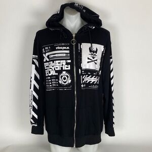 Niepce Men's Cyber Explosion Techwear Sweatshirt Hoodie Streetwear Size 3XL